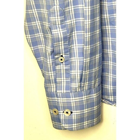 UNTUCKit Mens Button Up Shirt Zonte 40458 Long Sleeve Blue Plaid XL X-Large - Picture 4 of 13